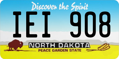 ND license plate IEI908
