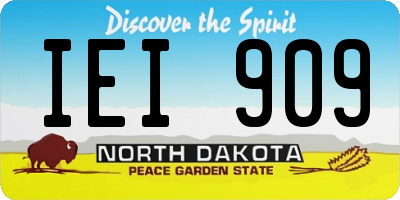 ND license plate IEI909