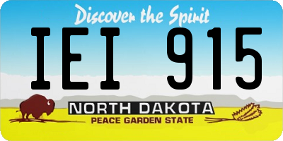 ND license plate IEI915