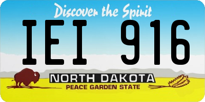 ND license plate IEI916