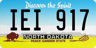 ND license plate IEI917