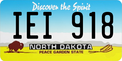ND license plate IEI918