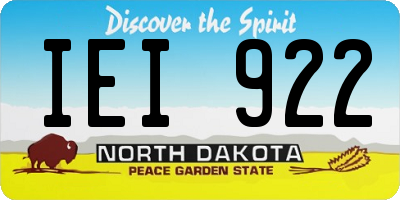 ND license plate IEI922