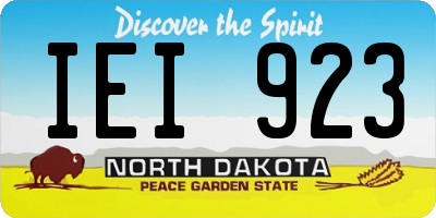 ND license plate IEI923