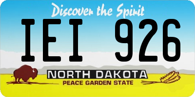 ND license plate IEI926