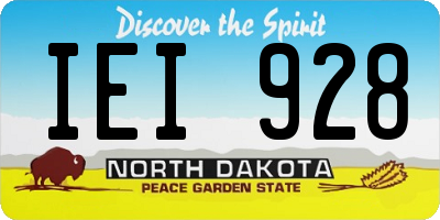ND license plate IEI928