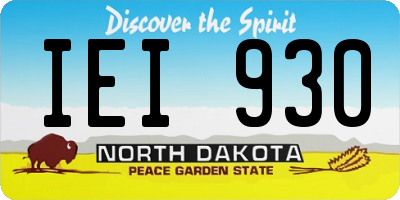 ND license plate IEI930
