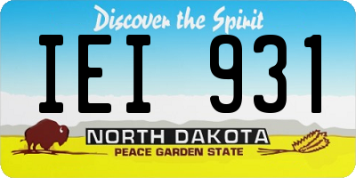 ND license plate IEI931