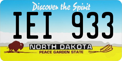ND license plate IEI933