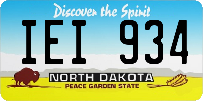 ND license plate IEI934