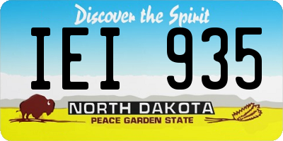 ND license plate IEI935