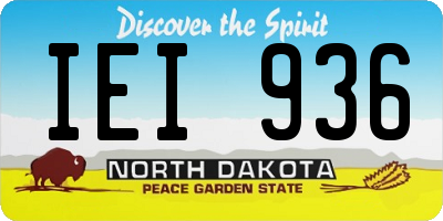 ND license plate IEI936