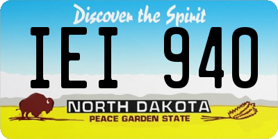 ND license plate IEI940