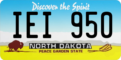 ND license plate IEI950