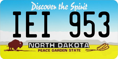 ND license plate IEI953
