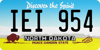 ND license plate IEI954