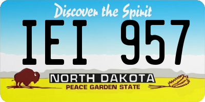 ND license plate IEI957