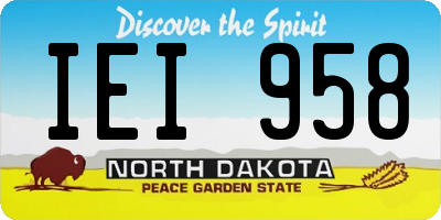 ND license plate IEI958