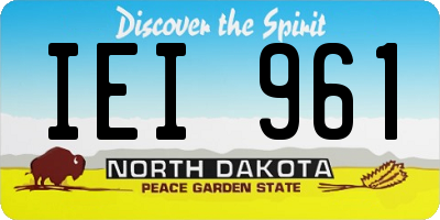 ND license plate IEI961