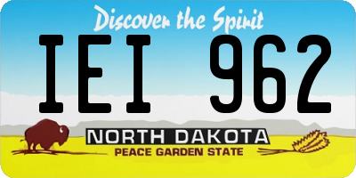 ND license plate IEI962