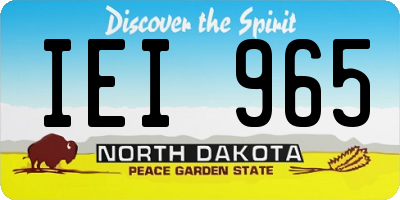 ND license plate IEI965