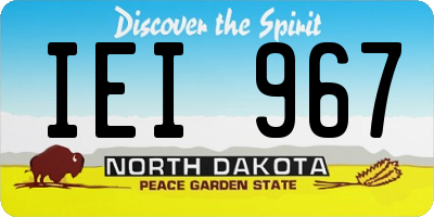 ND license plate IEI967