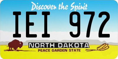 ND license plate IEI972