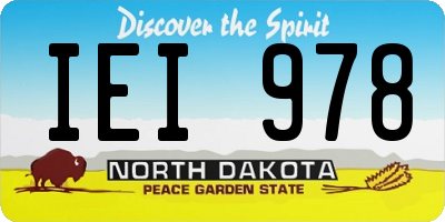 ND license plate IEI978