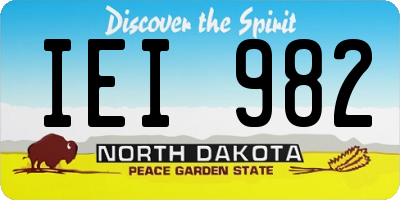 ND license plate IEI982