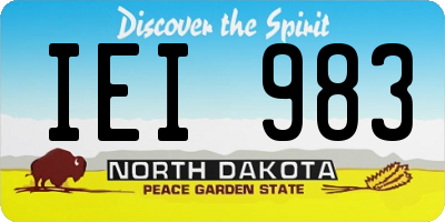 ND license plate IEI983