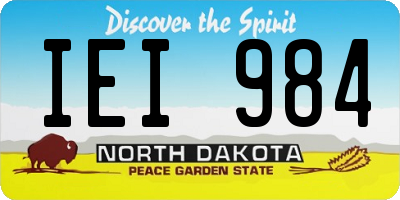 ND license plate IEI984