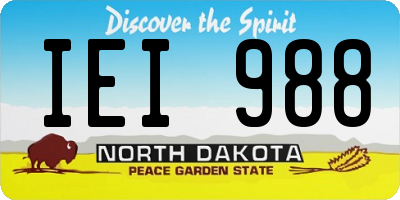 ND license plate IEI988