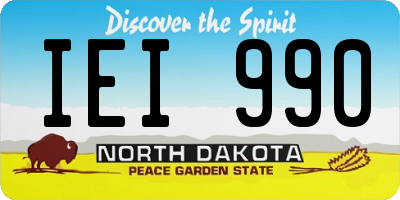 ND license plate IEI990