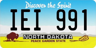 ND license plate IEI991