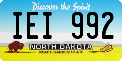 ND license plate IEI992