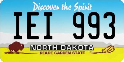 ND license plate IEI993