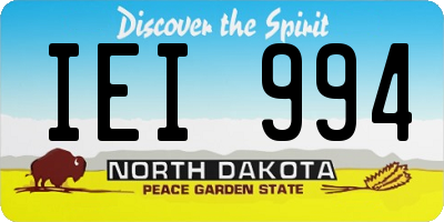 ND license plate IEI994