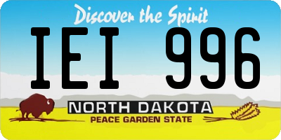 ND license plate IEI996