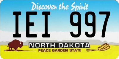 ND license plate IEI997