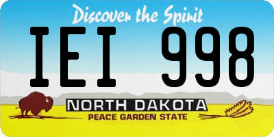 ND license plate IEI998