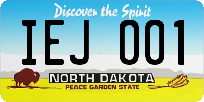 ND license plate IEJ001