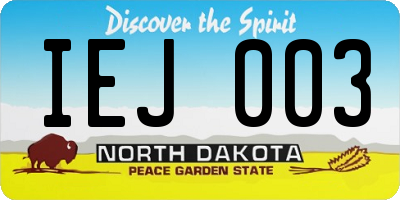 ND license plate IEJ003