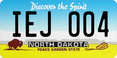 ND license plate IEJ004