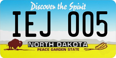 ND license plate IEJ005