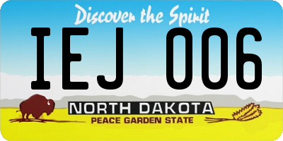 ND license plate IEJ006