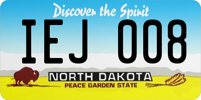 ND license plate IEJ008