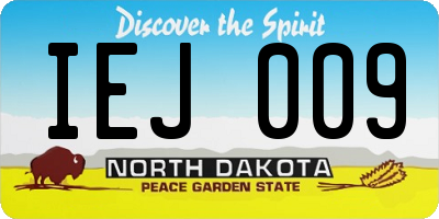 ND license plate IEJ009