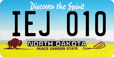 ND license plate IEJ010