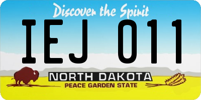 ND license plate IEJ011