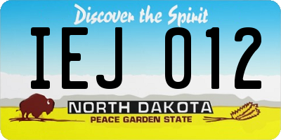 ND license plate IEJ012